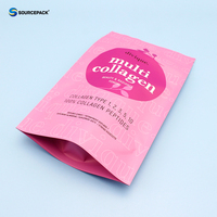 Sachet Doypack Personnalisé Imprimé pour Poudre de Collagène, Emballage Alimentaire en Plastique de Qualité Alimentaire avec Fermeture Éclair et Encoche de Déchirement