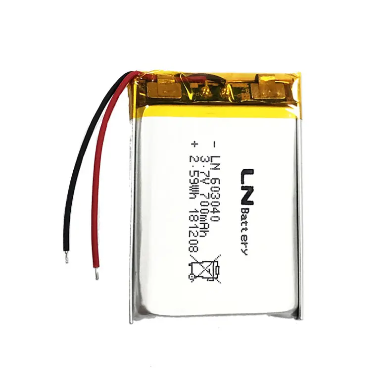 Kc Ul6142 Certificate Li Ion Battery 3.7V 603040 700Mah 3.7V Lithium Polymer Battery