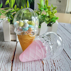 Plastic Ice Cream Cone Dragee Container candy boxes ice cream cone Plastic dragees box 10 cm
