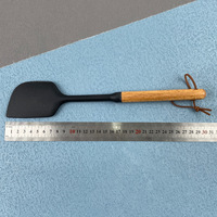 Ensemble de 7 ustensiles de cuisine en silicone avec poignée en bois, antiadhésifs, résistants à la chaleur, antidérapants, anti-brûlure, pour la cuisson et le service