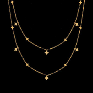 Collana a catena iniziale in acciaio inox semplice all'ingrosso SongYi con piccole stelle alla moda gioielli di moda - Product Image 3