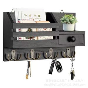 Wooden entryway <b>key</b> rack, wall-mounted mail and envelope organizer, solid wood umbrella and bag <b>hanger</b>. - Product Image 2