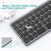 Logo kustom Travel ABS 64 tombol ramping bluetooth nirkabel Tri lipat Keyboard lipat portabel dengan Touchpad