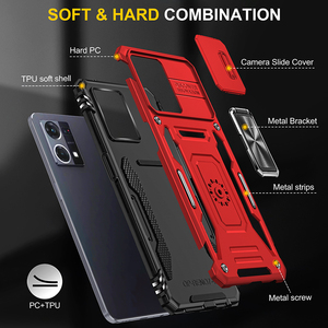 Oppo Reno <span class=keywords><strong>7</strong></span> Pro 4G coque de téléphone anneau rotatif armure conception PC matériel bouton couverture Mobile fenêtre poussoir <span class=keywords><strong>Protection</strong></span> anti-empreintes digitales - Product Image 2