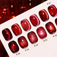 Vernis à ongles gel effet œil de chat rouge cristal 7,5 ml, tendance mode, pour printemps-été, liquide résine facile à appliquer pour nail art, longue tenue