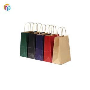 Wholesale High Quality Colorful Plain Paper Bags Recyclable Food Paper Bags Customized Kraft Paper Gift Bags Packaging