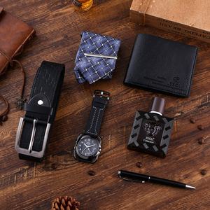 Conjunto de regalo promocional superventas 2024 cinturón + billetera + corbata + perfume + <span class=keywords><strong>gemelos</strong></span> + cinturón reloj de cuarzo + pluma padrinos regalos conjuntos de regalo - Product Image 5