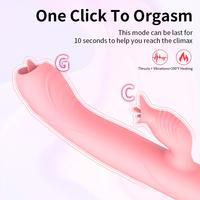 Vibrateur 2-en-1 pour femmes, en silicone, télescopique, avec fonction de léchage de langue et de pénétration puissante, jouet sexuel sûr avec fonction de vibration et de chauffage