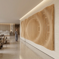 Art mural paramétrique 3D, panneau mural ondulé cannelé, mur d'accentuation personnalisé, hall d'hôtel, bureau, restaurant, projet commercial