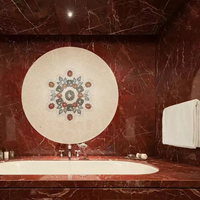 Dalles de marbre naturel de grande taille pour les sols et les murs des halls d'hôtels de luxe, dalles de marbre rouge foncé Rosso Fiorentino