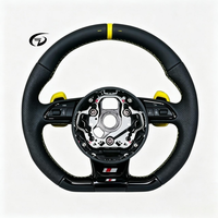 Volant sport en cuir véritable à fond plat pour Audi A6 C7, A3, A4 B8/B9, S5, A5, Q5, RS3, RS7, A7, Q7
