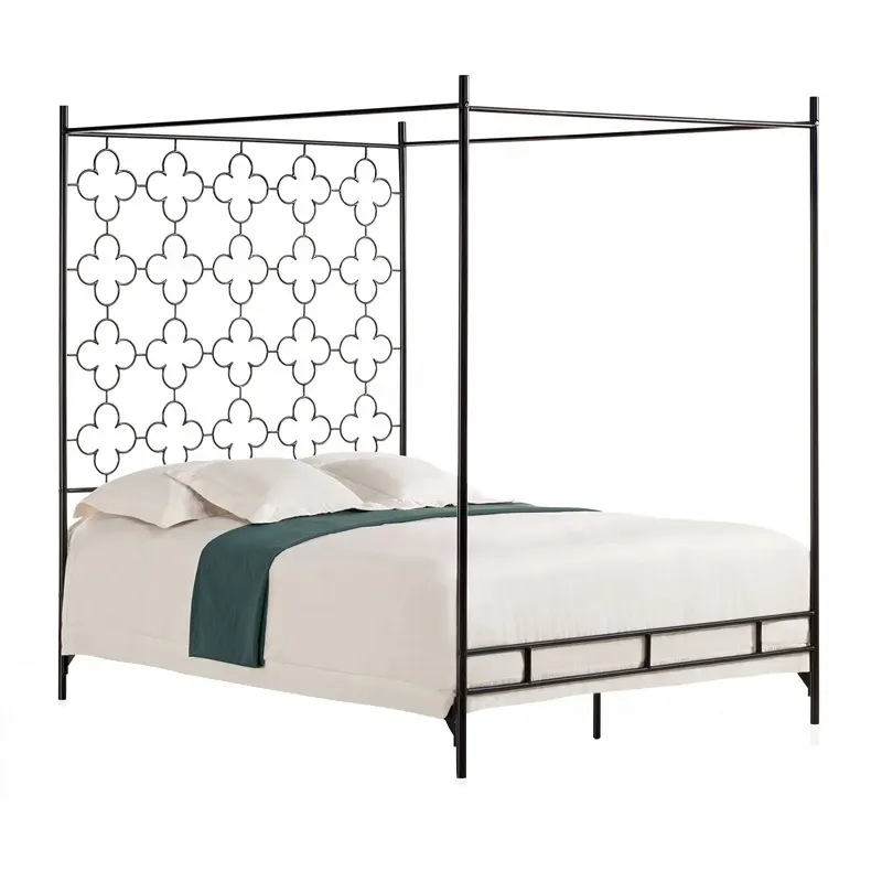 Nordic постмодернистская железная кованая двуспальная кровать светлая роскошная кровать для спальни