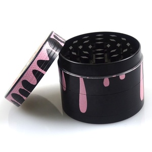 Grand broyeur à tabac en métal <span class=keywords><strong>noir</strong></span> doré et coloré personnalisable Accessoires en bois à fumer en alliage de <span class=keywords><strong>zinc</strong></span> pour le stockage - Product Image 1