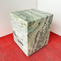 Vente directe d'usine, table console de salle à manger moderne en marbre vert naturel, table d'appoint, table basse irrégulière, fabrication artisanale