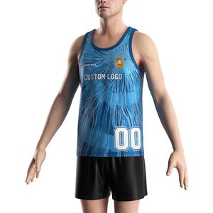 Débardeurs d'entraînement imprimés en promotion, maillots de sport sans manches roses, maillots de rugby personnalisés en coton tricoté - Product Image 5