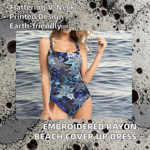 Robe de plage en Spandex/Polyester brodée de cristaux, blanche, col en V, taille haute, imperméable, col montant, style Kaftan - Product Image 2