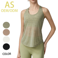 Soutien-gorge de sport pour femme, effet deux pièces, à bretelles halter, en Spandex/Nylon, motif uni, respirant, maintien élevé, avec découpes