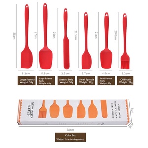 Espátula de silicona, brocha para aceite, juego de utensilios para barbacoa y repostería, espátula para crema de tartas, raspador, juego de herramientas de repostería de plástico moldeado por soplado - Product Image 2