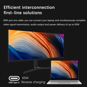 34 Inch <b>PC</b> Desktop Game Monitor KVM 3440*1440 Flat Screen,144Hz PBP Split Screen,Height-Adjustable <b>Stand</b> - Product Image 5