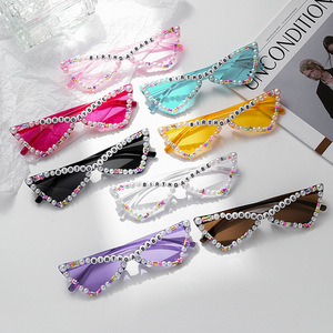 Gafas de Sol Retro Disco para Mujer, con Pedrería Brillante, Gafas de Sol Grandes con Purpurina para Chica - Product Image 2