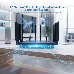 Nouveau routeur Openwrt Mesh WiFi7 Tri-bande 2.4GHz 5GHz 6GHz DDR4 1GB 19000mbps VPN Pare-feu QoS USB+2.5GB <span class=keywords><strong>WAN</strong></span>+10GB SFP Double emplacement SIM - Product Image 4