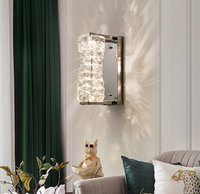 Appliques murales LED en cristal chromé tricolores de 26 cm de hauteur, 10 W, pour couloir, porte d'entrée, escalier, chevet, 85 V-265 V