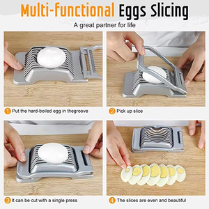 Tranche-œufs en aluminium robuste - Gadget de cuisine antirouille parfait pour trancher les œufs durs, les kiwis, les fraises et les champignons - Product Image 5