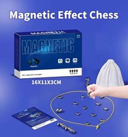 Jeu d'échecs magnétique avec cordon réglable amélioré et grandes pierres magnétiques durables, jeu de société éducatif pour enfants