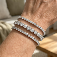 Bracelet tennis en or massif 9 carats avec diamant de laboratoire CVD rond de 4 mm à quatre griffes, 7,5 pouces, fabrication de bijoux sur mesure