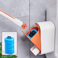 Brosse de nettoyage pour toilettes DS1569 avec tête remplaçable, manche long, nettoyant pour cuvette de toilettes, brosse de toilettes jetable