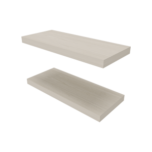 Iva <b>Floating</b> Shelf In Melamine White Oak X2 <b>Wall</b> Display <b>Shelves</b> - Product Image 3