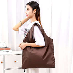 Sac de shopping pliable à grande capacité, imperméable, à bandoulière, en tissu polyester, imprimé sur mesure en usine, pour femmes - Product Image 2