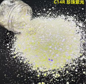 <span class=keywords><strong>Glitter</strong></span> Hexagonal de Poliéster de la <span class=keywords><strong>Serie</strong></span> Fantasía Perla Ópalo, Mezcla de Colores Brillantes, Venta Caliente para Hacer Copas de Globo de Nieve - Product Image 4