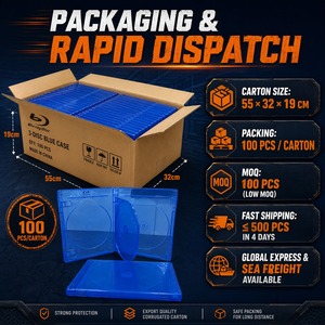 Estuche Ecológico para 3 Discos Blu-Ray, Caja de Almacenamiento de Video Reciclable de PP Azul de Múltiples Capacidades para Colección de Series de Películas en Trilogía - Product Image 5