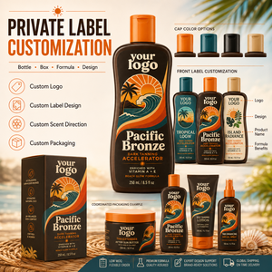 Private Label Accelerates Sun Kissed Bronze Hydrates Soothes Sunburn Include Aloe Vera Vitamin E Men Women Dark <b>Tanning</b> Lotion - Product Image 4