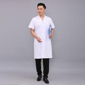เสื้อโค้ทสีขาวสำหรับโรงพยาบาลแขนสั้นเสื้อโค้ทสำหรับหมอพยาบาลชุดฤดูร้อน - Product Image 5