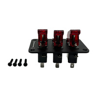 Interrupteur d'allumage modifié à bascule en métal avec panneau LED à trois positions pour course automobile, compatible 12V 24V OLIVER