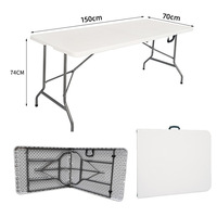Vente en gros Table rectangulaire pliante en plastique HDPE PP Design moderne et durable pour mobilier d'extérieur