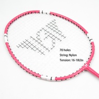 Raquette de badminton sans joint en acier + acier trempé, fabrication en usine, raquette de badminton rose pour femmes, sports de plein air, couleur/logo personnalisés