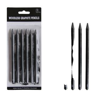 ชุดดินสอไร้ไม้ 6 แท่ง ดินสอกราไฟท์ HB 2B 4B 6B 8B EE ดินสอเนื้อนุ่ม ไม่มีส่วนผสมของไม้ ของขวัญสำหรับศิลปิน ผู้รักงานศิลป์ และผู้เริ่มต้น - Product Image 1