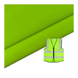 Usine fournissant EN 20471 tissu de t-shirt de fluorescence tricoté en chaîne tissu poly imprimé pour les bords de liaison