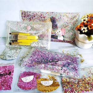 Nouveau design personnalisé forme taille paillettes sac cosmétique holographique sac à main bouton <span class=keywords><strong>rose</strong></span> or violet argent <span class=keywords><strong>eau</strong></span> paillettes sacs pochette - Product Image 2