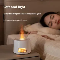 Poêle à bois créative transfrontalière 2026, diffuseur d'aromathérapie, lumière de flamme rétro colorée, humidificateur