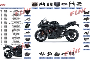 100% Piezas de motocicleta personalizadas de fibra de carbono completa paneles laterales traseros para KAWASAKI Ninja <span class=keywords><strong>H2</strong></span> <span class=keywords><strong>SX</strong></span> 2018 + - Product Image 6