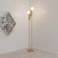 Lampe sur pied LED moderne avec cadre en métal doré de style nordique pour la décoration du salon et de la chambre