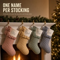 Chaussettes de Noël élégantes, sacs cadeaux à motifs floraux bleus pour cadeaux personnalisés, décoration de la maison