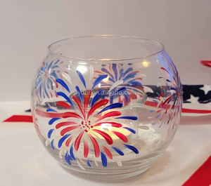 Porte-bougie décoratif polyvalent <span class=keywords><strong>en</strong></span> <span class=keywords><strong>verre</strong></span>, <span class=keywords><strong>verre</strong></span> sans plomb et peinture sans danger pour les aliments, parfait pour les bougies chauffe-plat et les accents décoratifs de la maison - Product Image 5