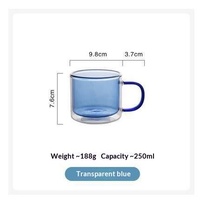 Tasse en verre double paroi résistante aux hautes températures pour jus, boissons et thé, design moderne et simple, modèle Y-9