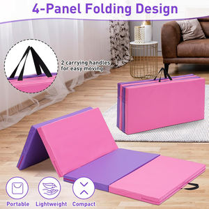 Colchoneta de Gimnasia Premium de 4 Pliegues, Colchoneta de Espuma de PU para Entrenamiento <span class=keywords><strong>en</strong></span> Casa, Gimnasio, Escuela, Ejercicio Físico, Artes Marciales, Educación Física, Fábrica - Product Image 5