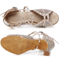 Chaussures de danse latine classiques personnalisées pour femmes nouvelle femme chaussures latines avec strass chaussures de danse Salsa